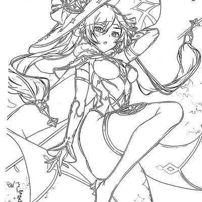 Ourcoloringpage Shenhe Genshin Impact 11