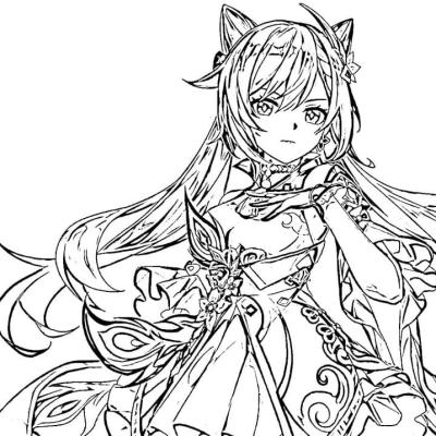 Ourcoloringpage Shenhe Genshin Impact 14