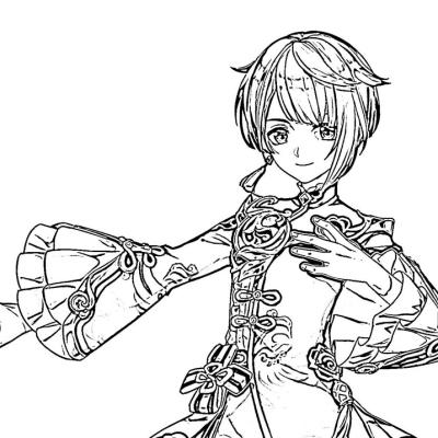 Ourcoloringpage Shenhe Genshin Impact 3