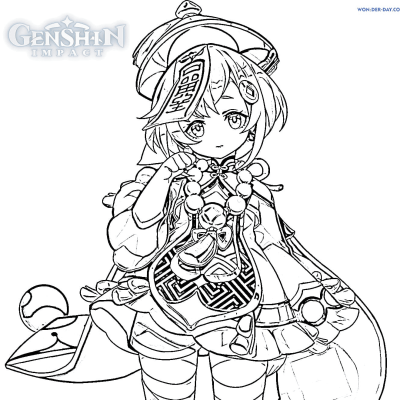 Ourcoloringpage Shenhe Genshin Impact 9